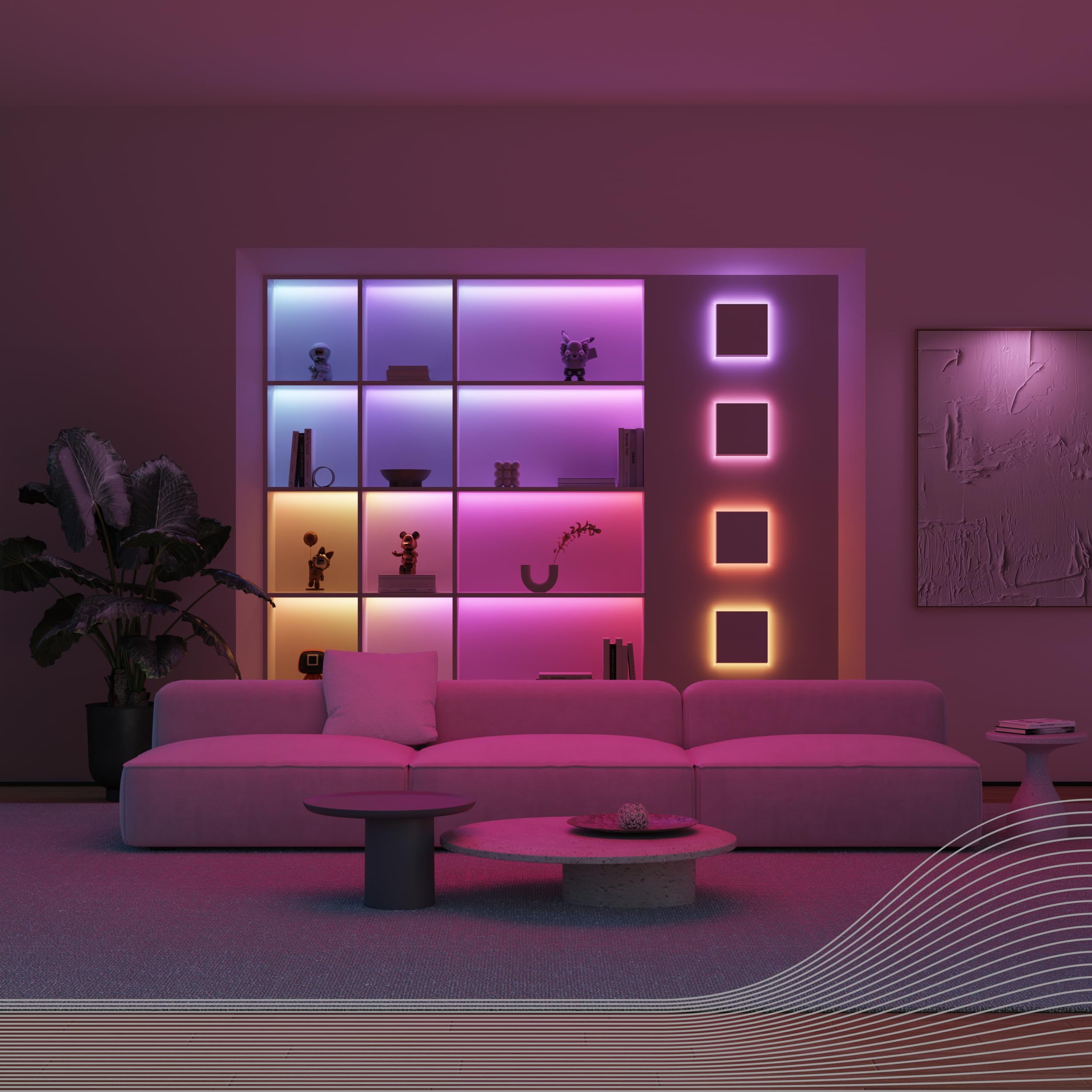 CALEX Smart Neon LED Streifen, 3 m, RGBIC-Farben, dimmbar, WLAN App- & Sprachsteuerung