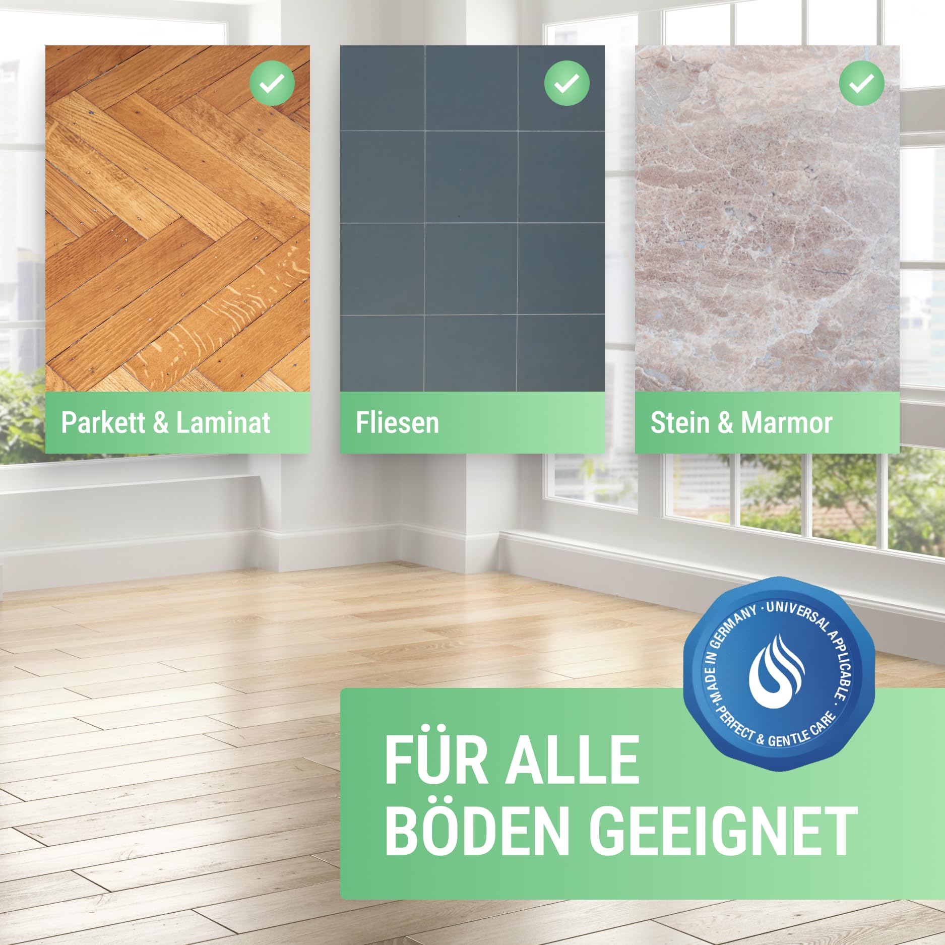 Maxxi Clean | 750ml Bodenreiniger mit Frische-Duft | geeignet für alle Wischroboter | Universal Reiniger Konzentrat | Wischflüssigkeit für Boden, Parkett, Fliesen | Saugwischer-Reinigungsmittel