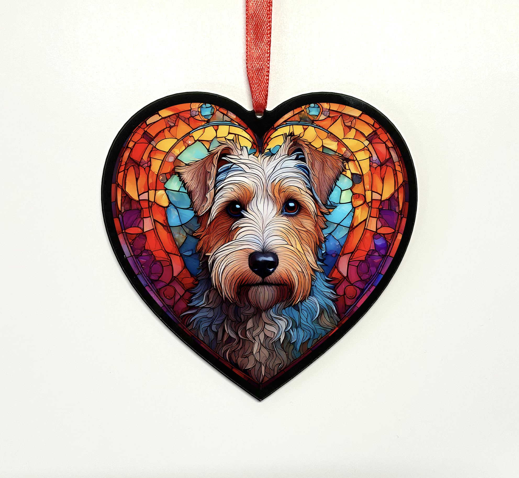 Lakeland Terrier Heart Suncatcher - Memorial or Gift for Dog Lovers - 19cm