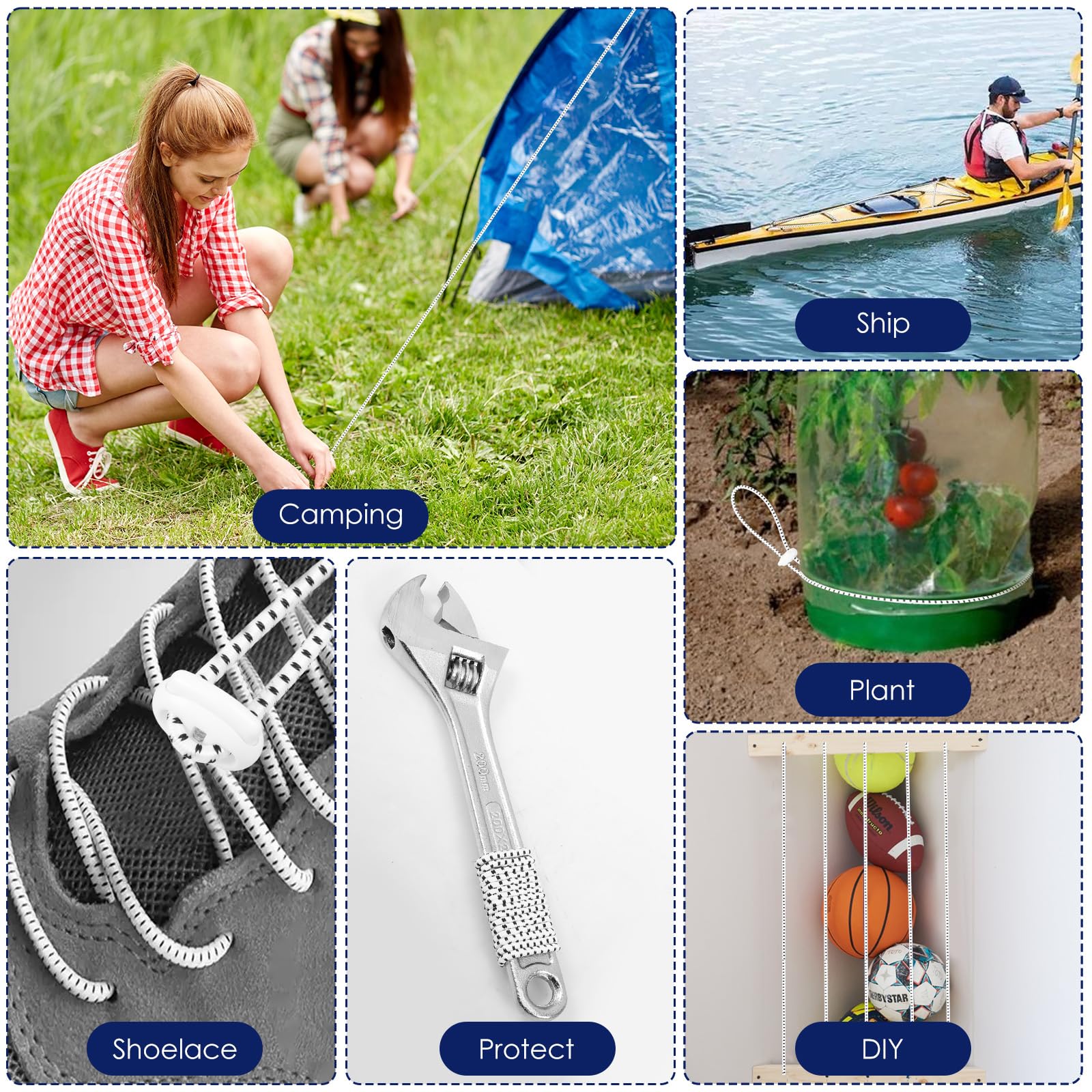 3 szt. Bungee Cord Roll 1/8 cala 100 FT elastyczny sznurek bungee do cięcia elastyczna lina do sprzętu kempingowego urządzenie mocujące