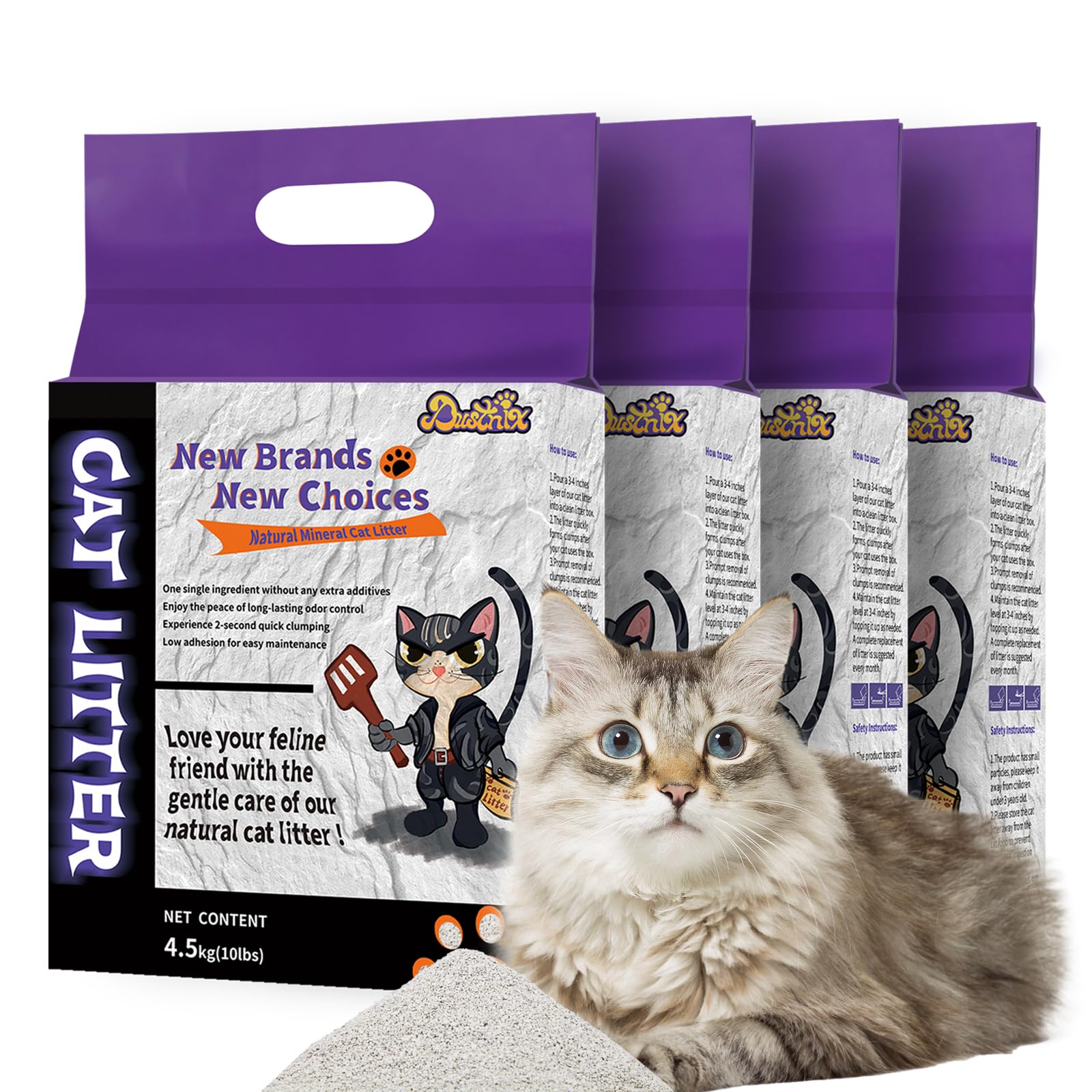 Natural Mineral Cat Litter Hard Clumping, Superior Odor Control, Unscented & Natural Lngredients,Dust Free Kitty Litter Clumping (20, Pounds)