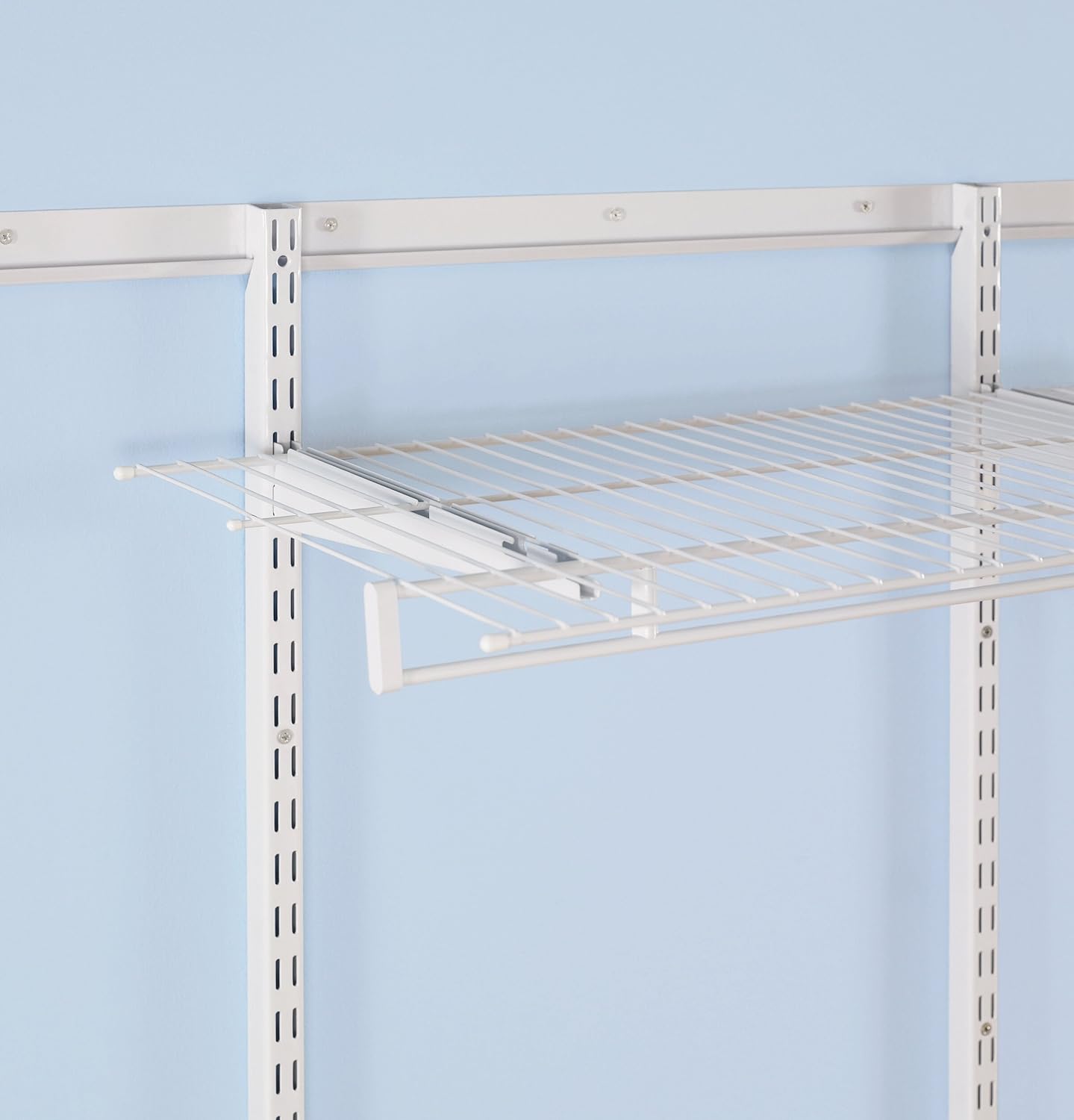 Rubbermaid FastTrack Multi-Purpose Closet Shelving Kit, White, Adjustable, Pantry Storage/Organization for your Clothes/Shoes/Food/Cleaning Supplies