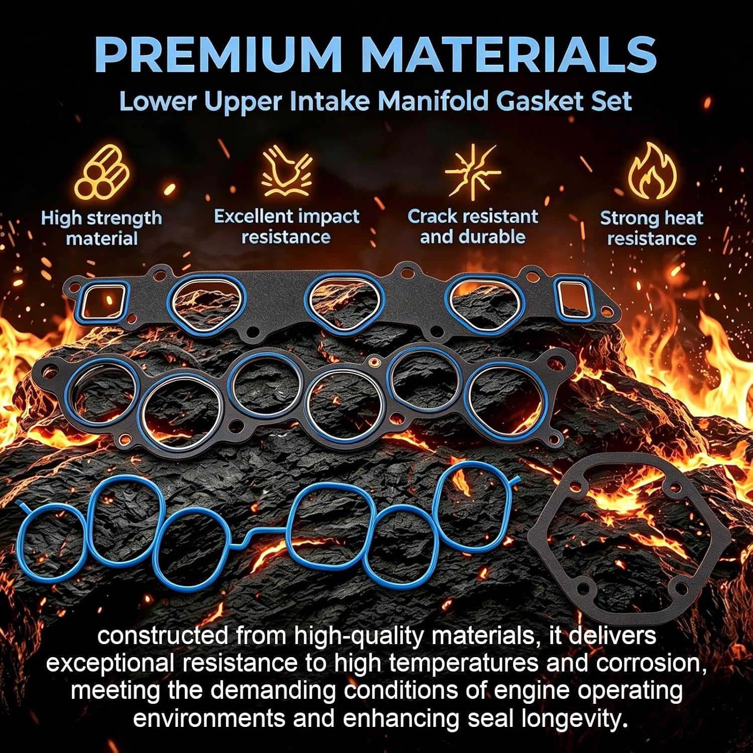 Sorello MS92766 Lower Upper Intake Manifold Gasket Set Fit for ES300 RX300 1994-2003, Avalon 1995-2004, Camry 1994-2006, Highlander 2001-2003, Sienna Solara 1999-2003 3.0L V6 Replace 1717720010