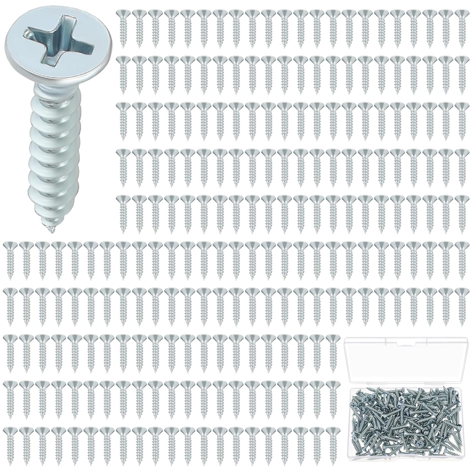 LEIFIDE 1000 viti a testa piatta da 1,3 cm, zincate, piccole cerniere per legno, mobili da interni, lavorazione del legno (ferro zincato)