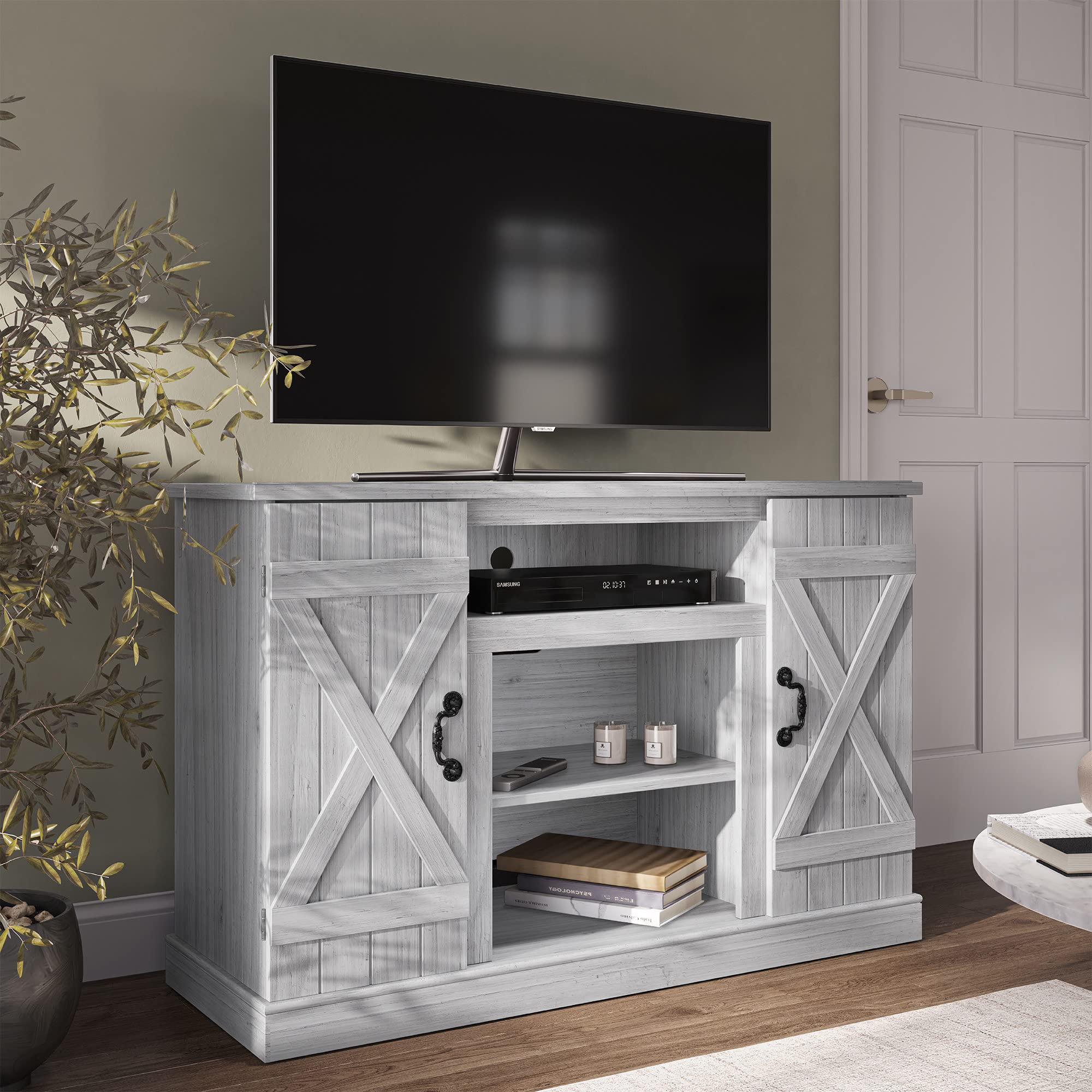 Buy Walker Edison Richmond Modern Farmhouse Sliding Barn Door TV Stand