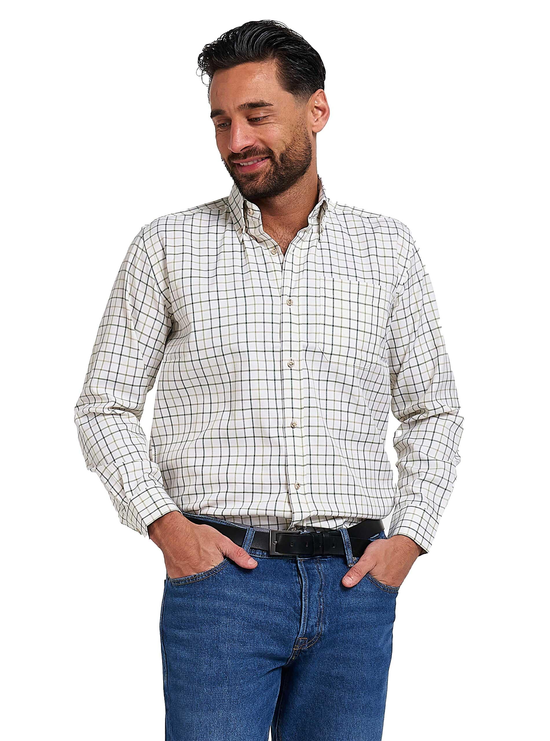 JACK PYKE Countryman Check Shirt Green Small
