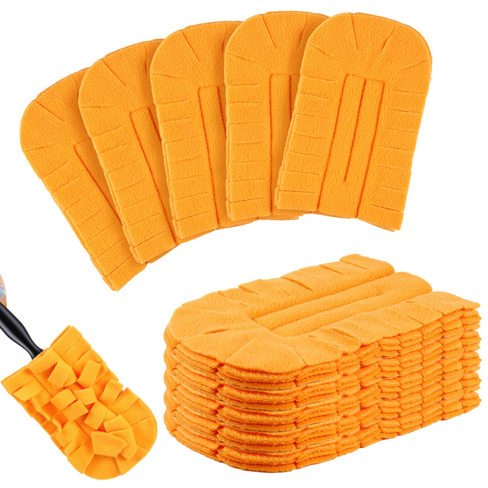 Zubebe 12 Pcs Duster Refill Reusable Fleece Duster Refills Feather Flat Dusters Multi Surface Washable Cleaning Pads Tools for Home, Blinds, Car, Pet,