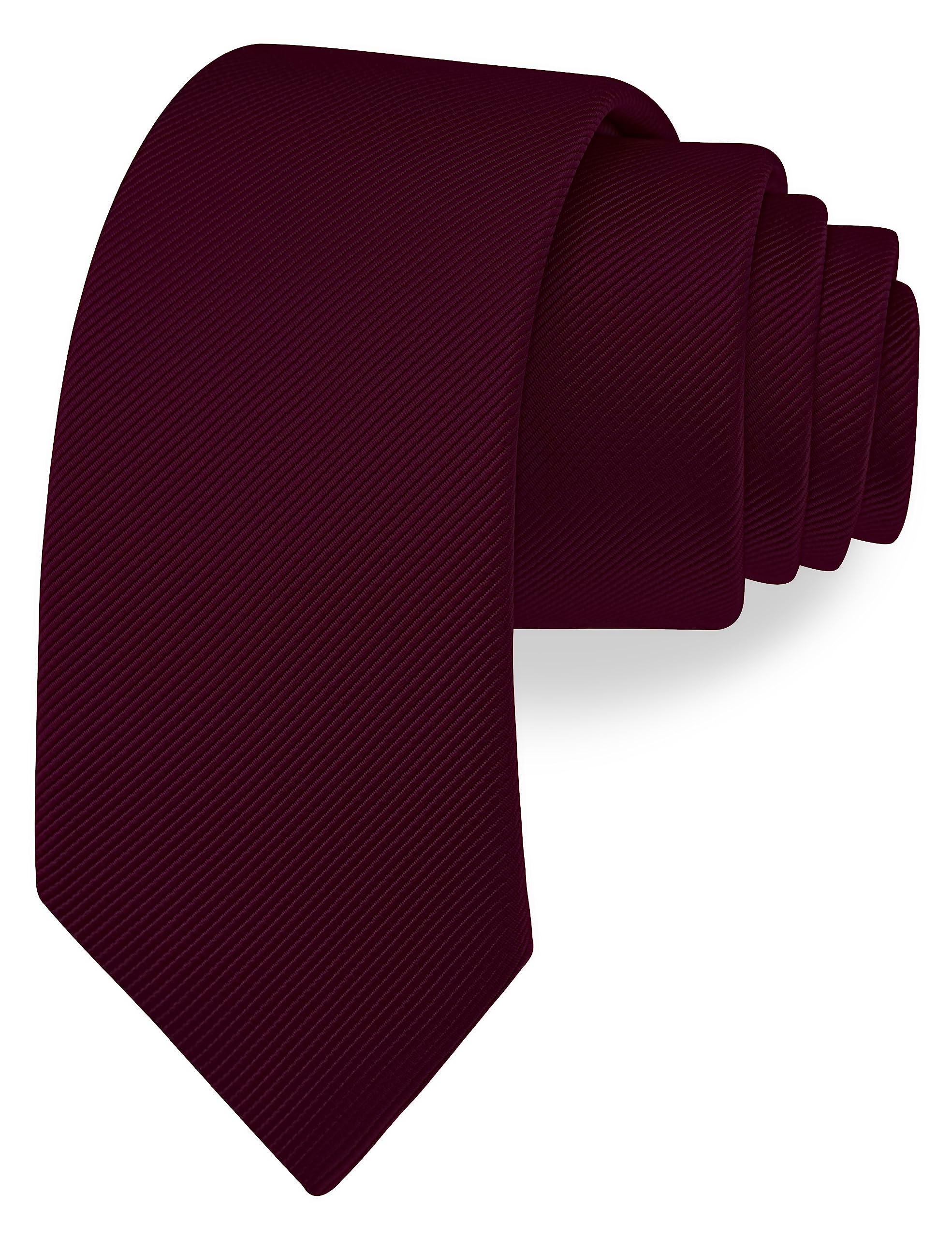 'Branduce 2.4''6cm Solid Pure Color Skinny Tie Plain Slim Necktie for Men'