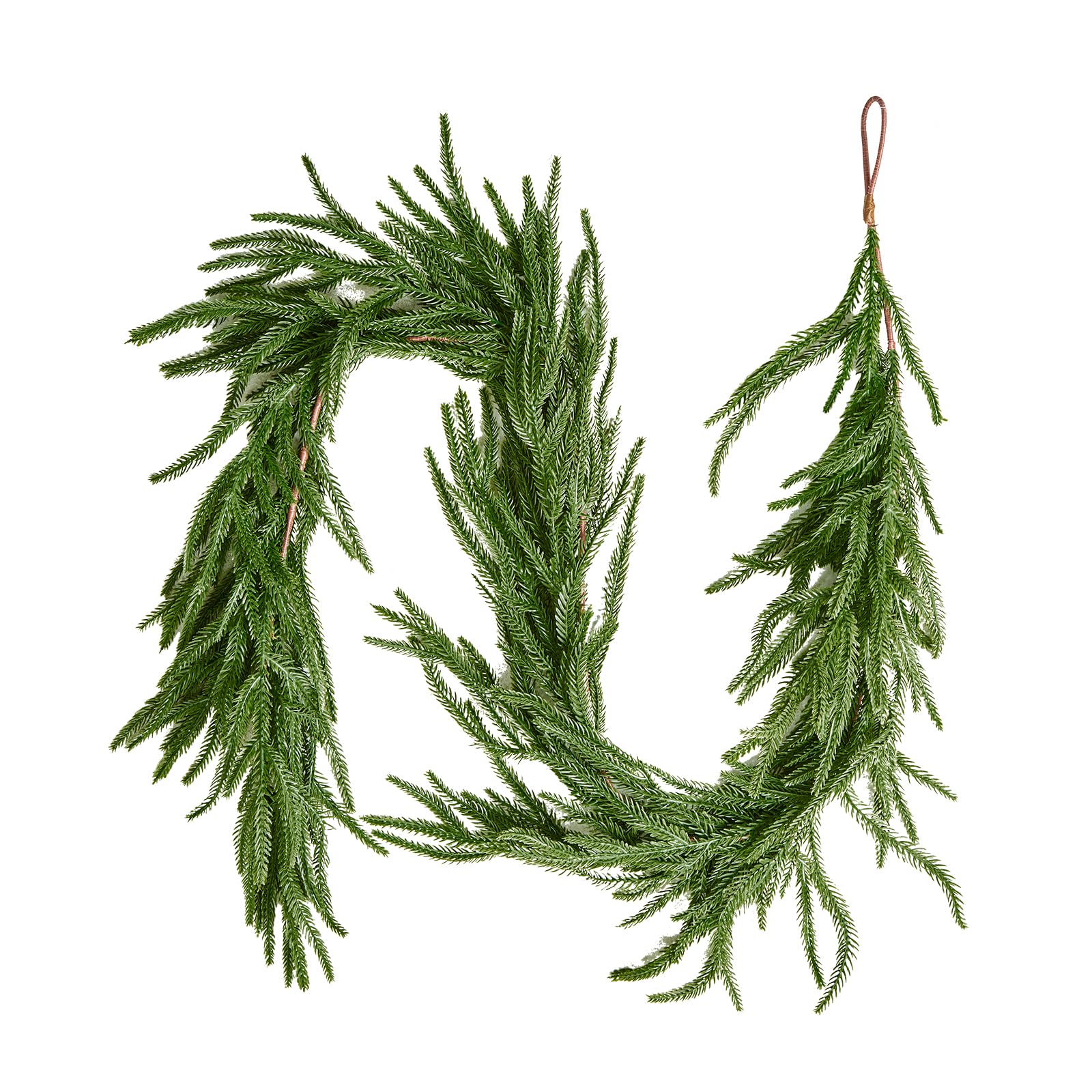 VEVOR Christmas Garland, 5-FT Realistic Norfolk Pine Garland, Evergreen Real Touch Artificial Faux Greenery Garlands, for Holiday Indoor Outdoor Xmas Decoration on Table, Mantel, and Fireplace