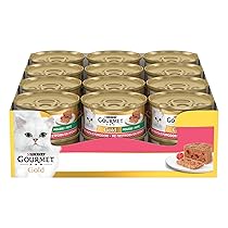 GOURMET GOLD Cibo umido per gatti adulti Mousse con Trota e Deliziosi Pomodori 24 lattine da 85g