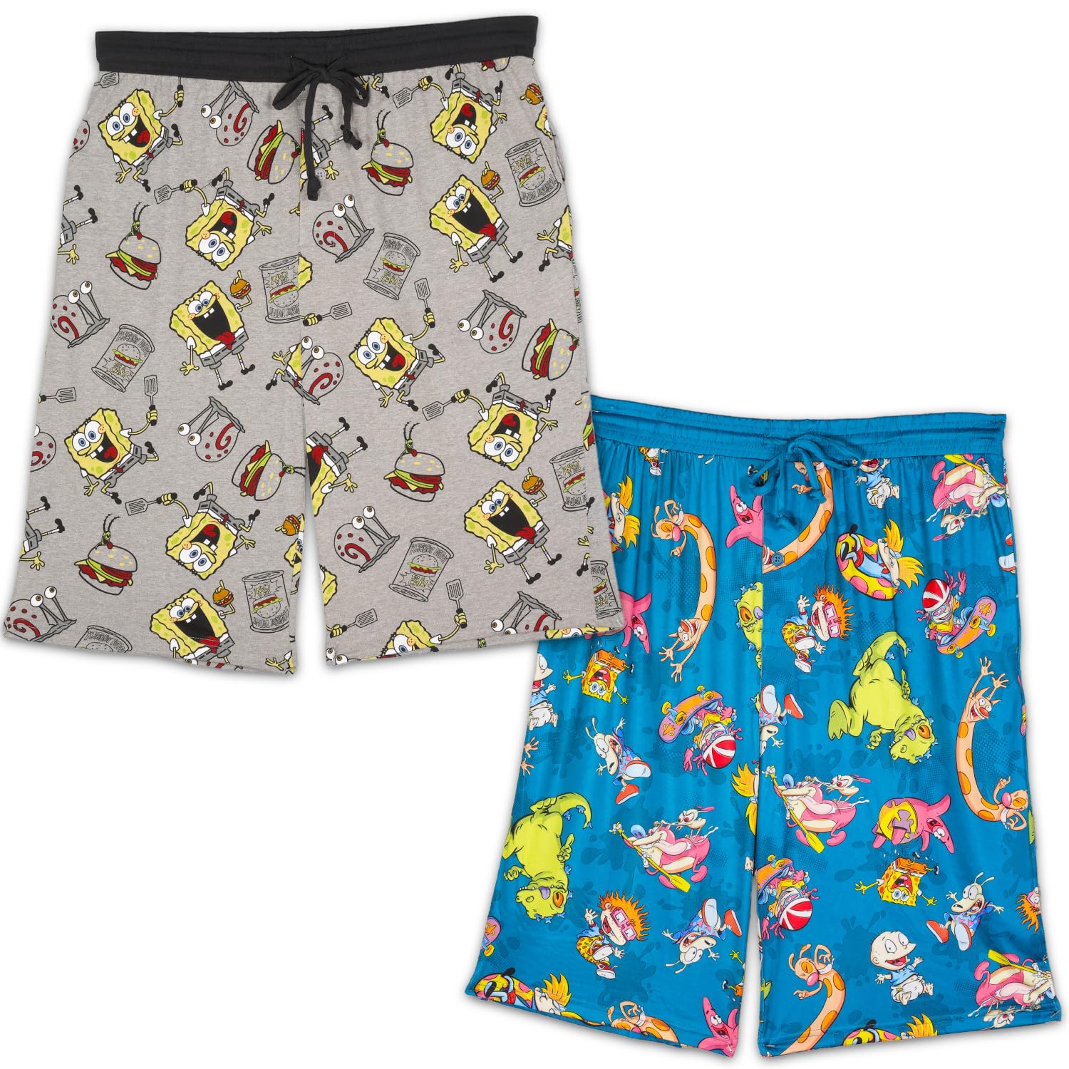 Spongebob Pajama Shorts Set - Bundle with 2 Pairs of XXL (44-46 Waist) Nickelodeon Sleeper Shorts Plus Bookmark | Retro Nickelodeon Pajamas for Men-image-5