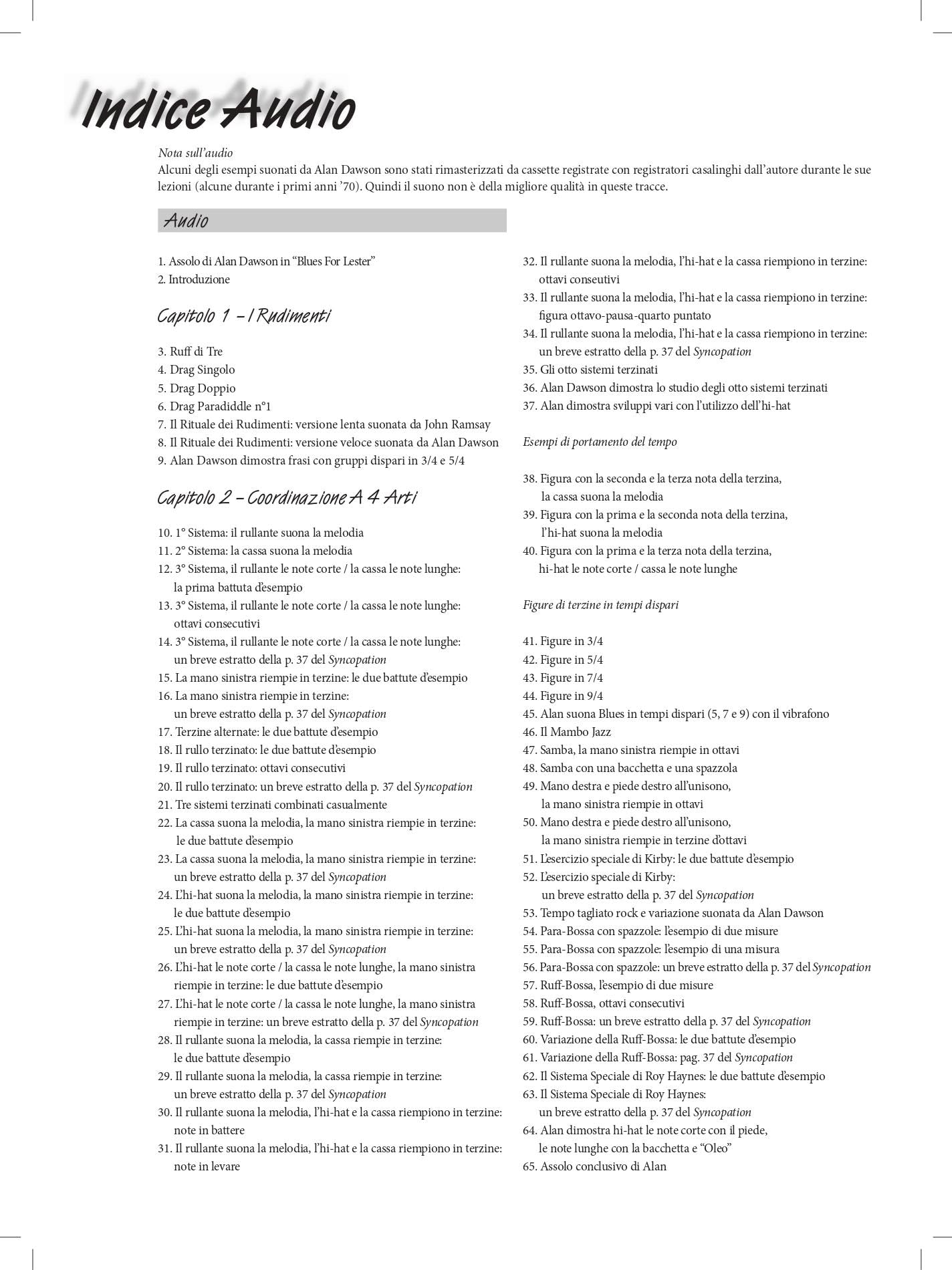Il vocabolario completo del batterista con audio in download