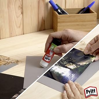 Pritt PS22 22 gm Solid Washable Non Toxic Stick Glue, Red, Pack of 12