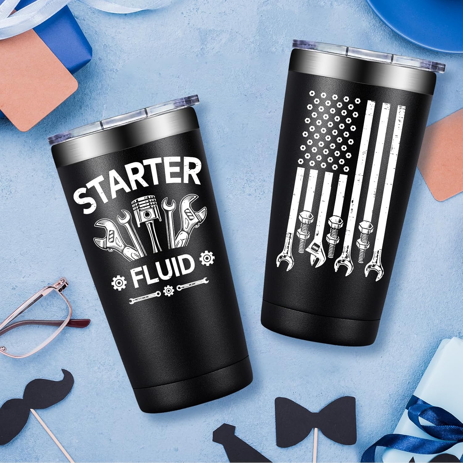 SpenMeta Mechanic Gifts - Mechanic Gifts for Men, Car Guy, Car Enthusiast - Christmas Birthday Fathers Day Gift for Mechanics - 20oz Starter Fluid Tumbler Cup - Image 5