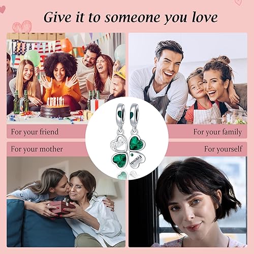 Miniatura 6 de Annmors Jewelry Love Heart Charms for Woman-925 Sterling Silver Dangle Pendant Bead with Cubic ZirconiaGirl Jewelry Beads DIY Gifts for Women