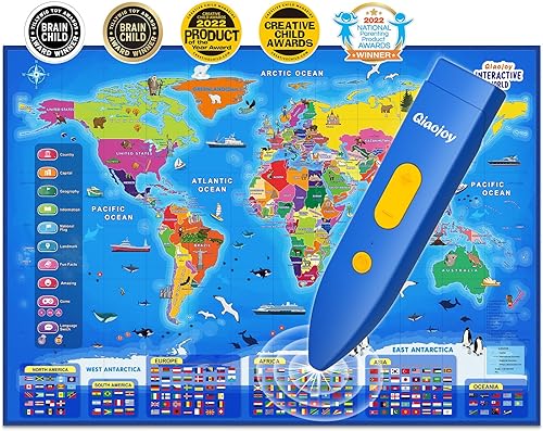 Miniatura 13 de V2 - Mapa interactivo para niños, mapa bilingüe de Estados Unidos para el aprendizaje de niños, póster educativo para hablar de EE. UU.