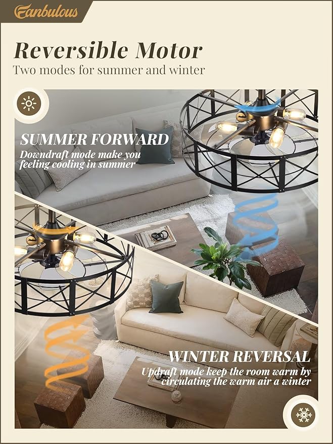 Ventilador de Techo 23 Pulgadas Con Luz y Control Remoto 6 V miniatura 4