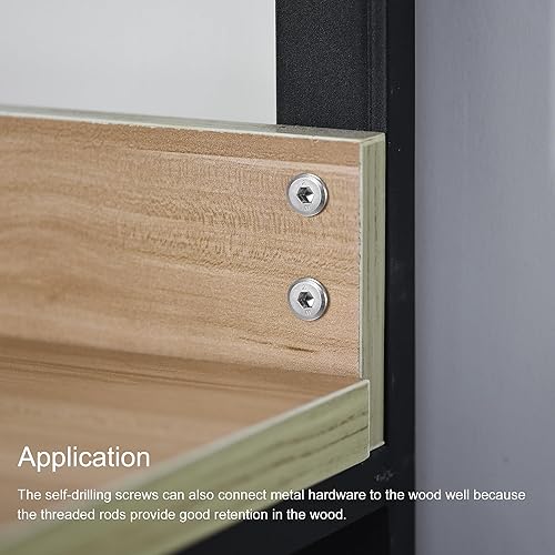 Miniatura 4 de uxcell Tornillos autorroscantes hexagonales, 14 x 34 "410 Tornillo de perforación de cabeza plana de chapa de acero inoxidable 410, 100 piezas,