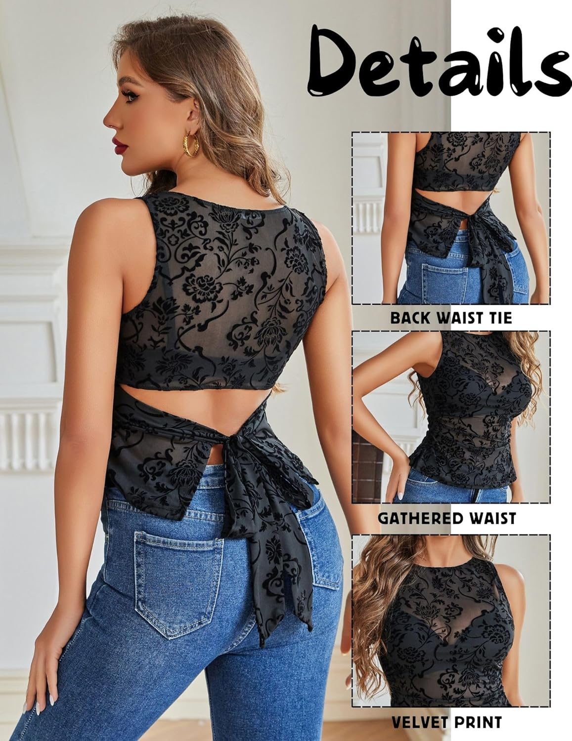 Avidlove Camisole Tops for Women Sexy Mesh Tank Tops Cami Y2K See Through Undershirts Slim Going Out Top Lingerie - Image 5