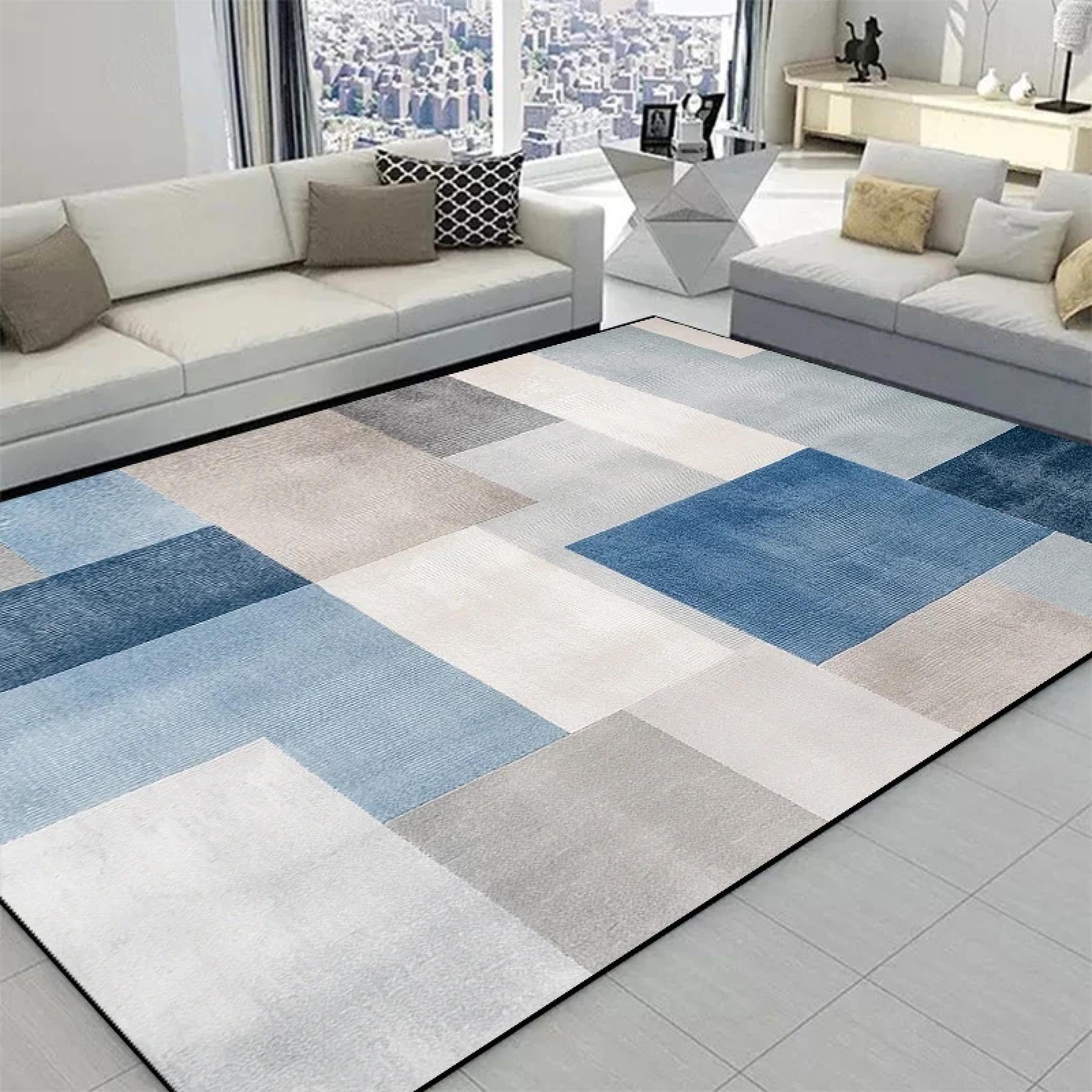 Tapis géométrique moderne de salon grande surface pour chambre