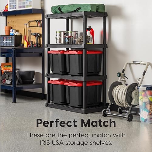 Miniatura 4 de IRIS USA - Caja de herramientas resistente de 12 galones con tapas, paquete de 4 unidades, fabricada en Estados Unidos, tapa con cerradura