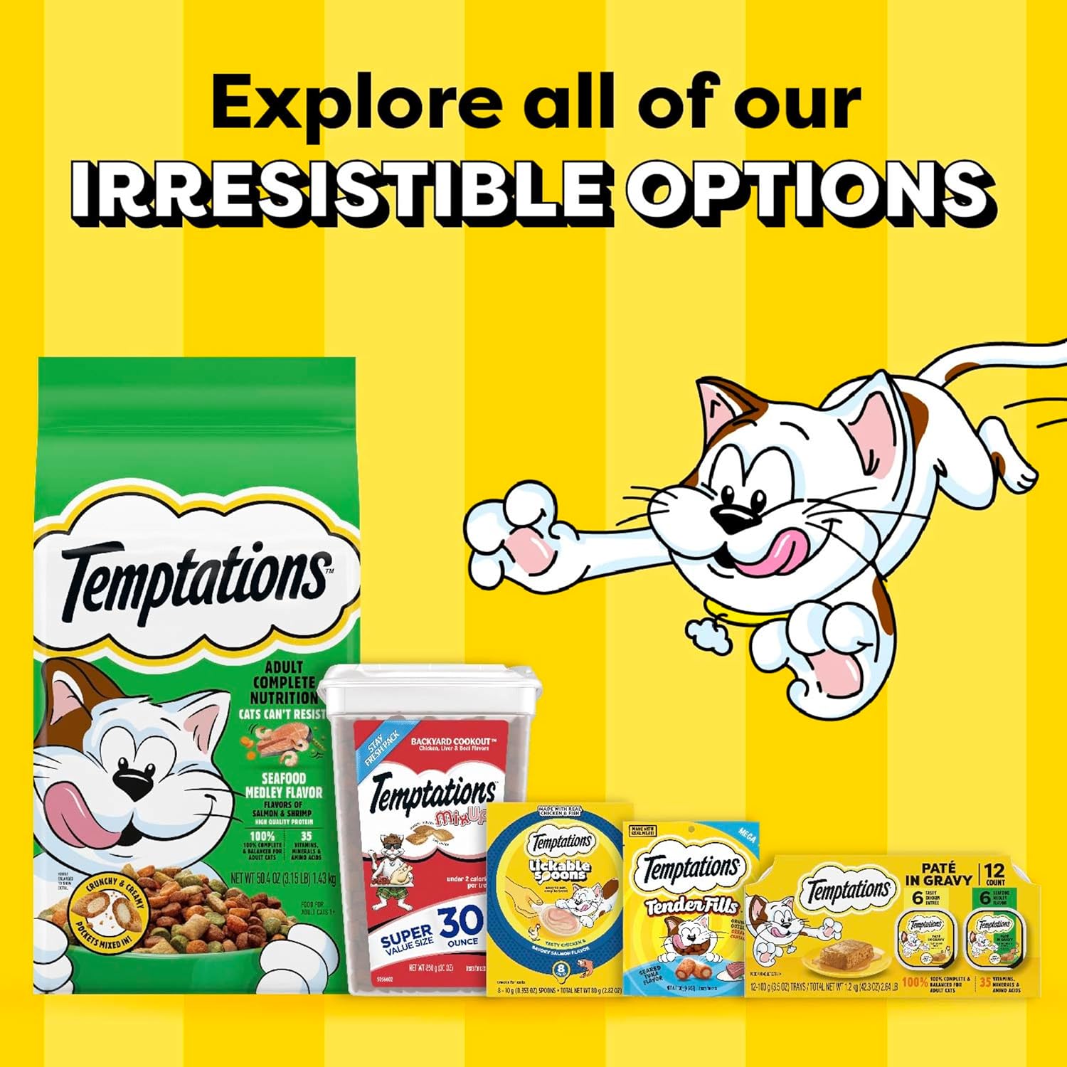 Temptations Pate in Gravy Adult Wet Cat Food Seafood Medley Flavor and Tasty Chicken Flavor, 3.5 oz. Trays (12 Count, Pack of 2)