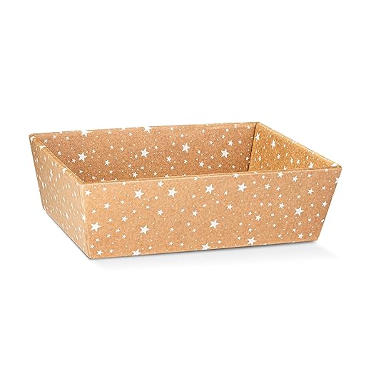 Pacote com 5 cestas de presente resistentes vazias feitas na Itália – Ideal para festas, casamentos e qualquer ocasião – 23 x 17 x 8 cm Havana – Estrelas