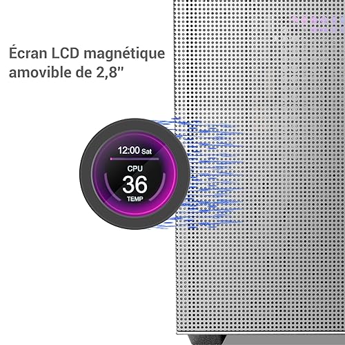 Miniatura 27 de SAMA SM360 Pantalla LCD de enfriador líquido ajustable blanco con 0.118x4.724 in direccionable ARGB PWM ventilador silencioso 14.173 in radiador AIO