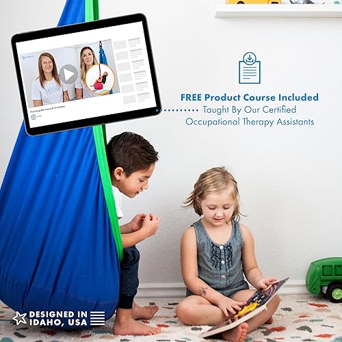 Miniatura 5 de Harkla Columpio sensorial  Columpio interior para niños con autismo, TDAH o trastorno de procesamiento sensorial  Viene con accesorios clasificados