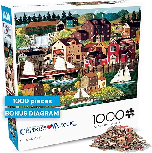 Vista 111 de Buffalo Games - Charles Wysocki - Witch's Bay - Rompecabezas de 1000 piezas para adultos - Rompecabezas desafiante perfecto para noches de juego