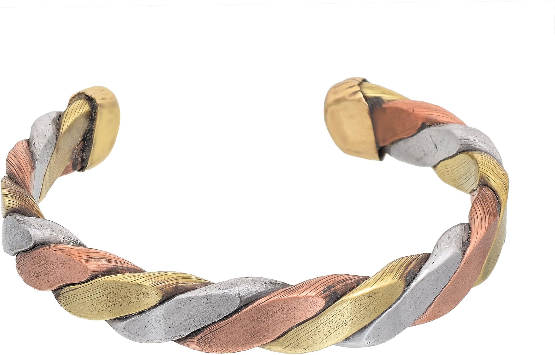 Memoir Brass and Copper Mix metal, flat design, health benificial free size Bangle, Bracelet, Kada Men Women