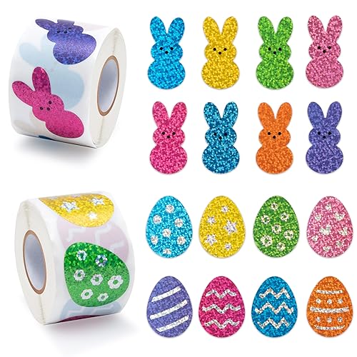 BeYumi Easter Laser Bunny Sticker - 1000Pcs Laser Bunny Peeps