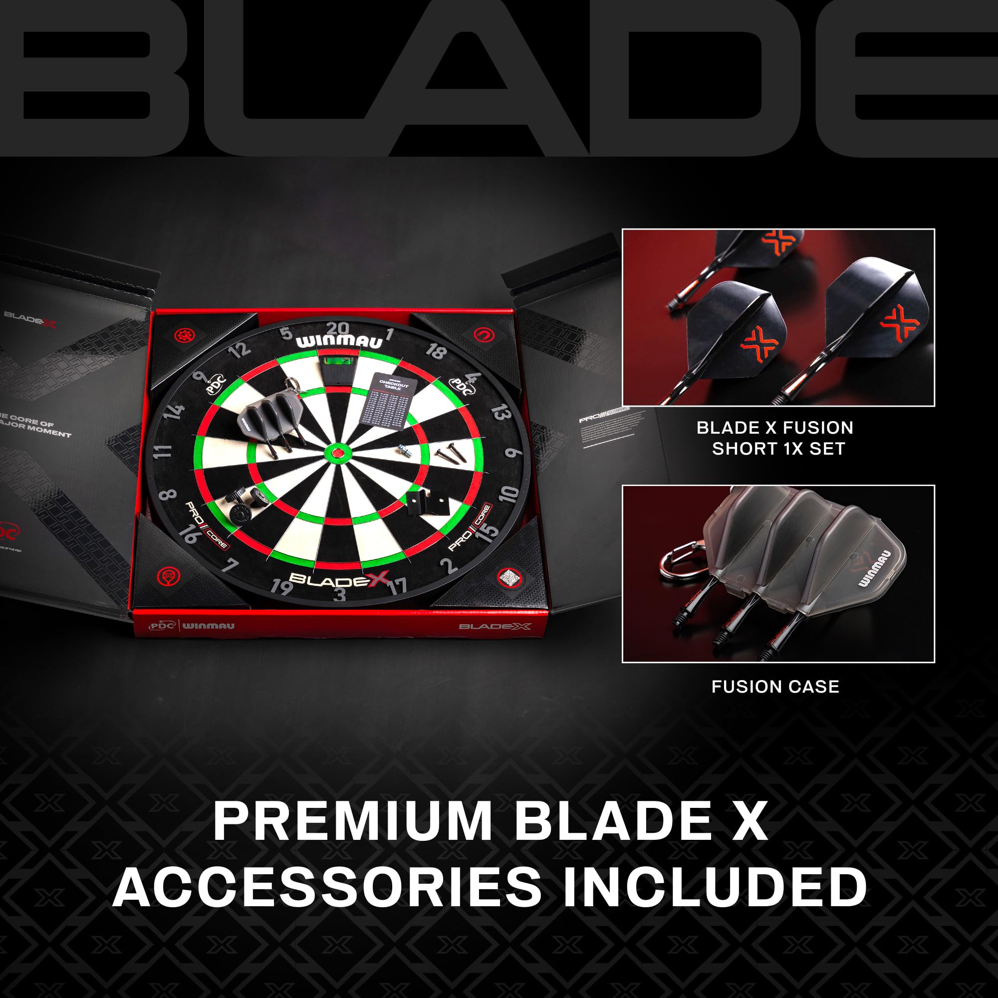 WINMAU Tarcze do rzutek z serii Blade – profesjonalne oficjalne tarcze turniejowe PDC – Blade X | 360 | Triple Core