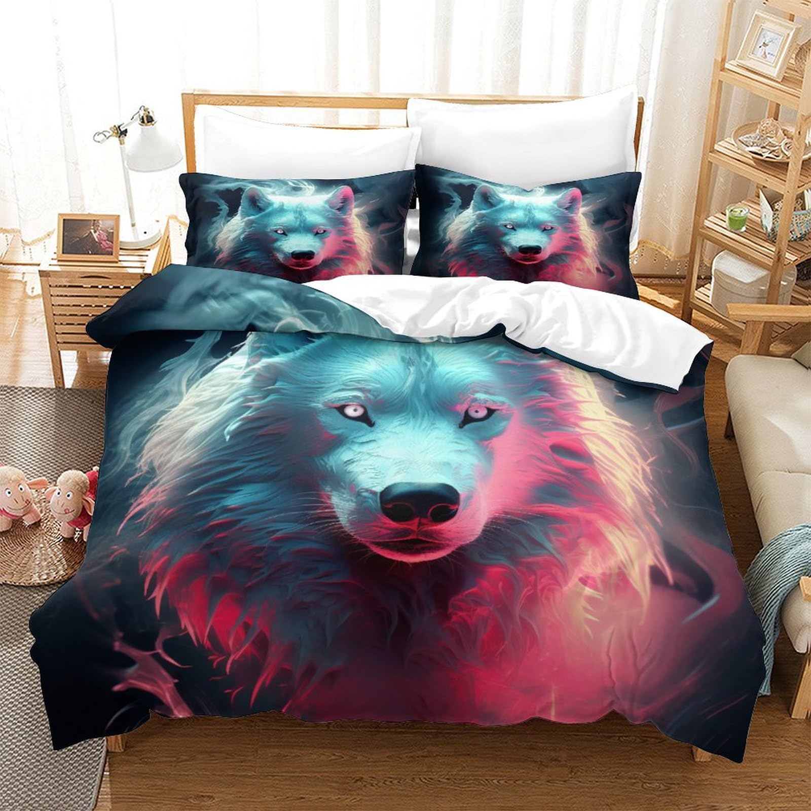 Stampato in 3D Direlupo Copertina Stampata Microfibra Disegnata Set Di Biancheria Da Letto Stile Morbido Con 2 Federe,King（220x240cm）, Per Adolescenti E Adulti