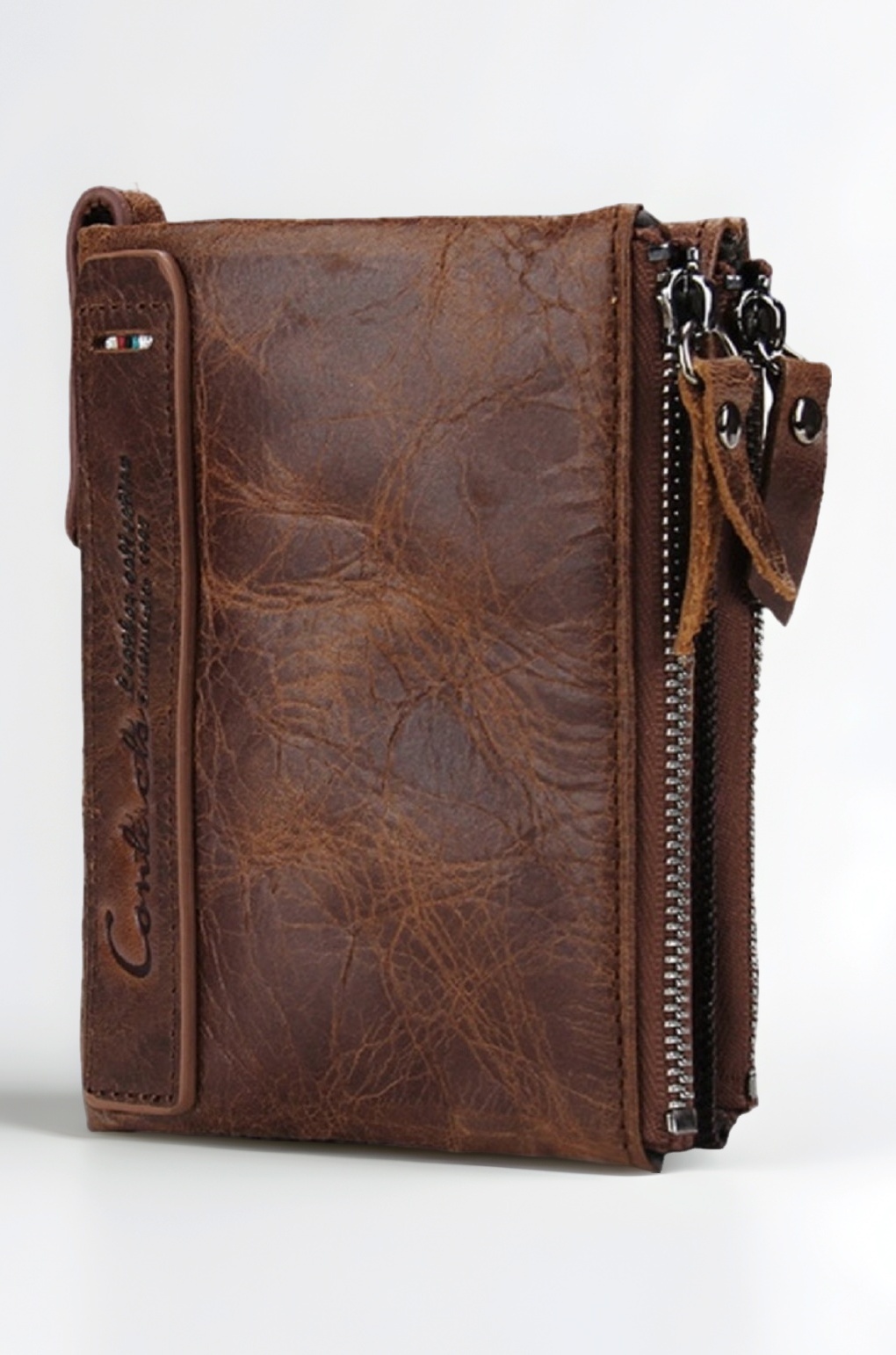 - Men's Genuine Leather Wallet | RFID Blocking Wallet for Men | Bifold Zip Wallet| 7 Card Slots, 1 ID Window