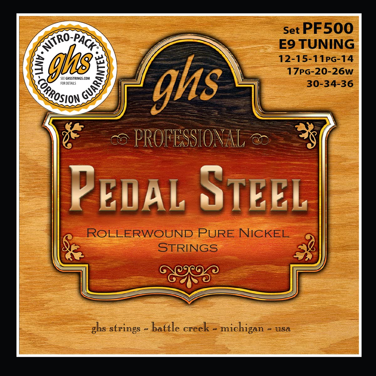 ghs PF 500 E9 P.NICK Pedal Steel Tune String, Metallic