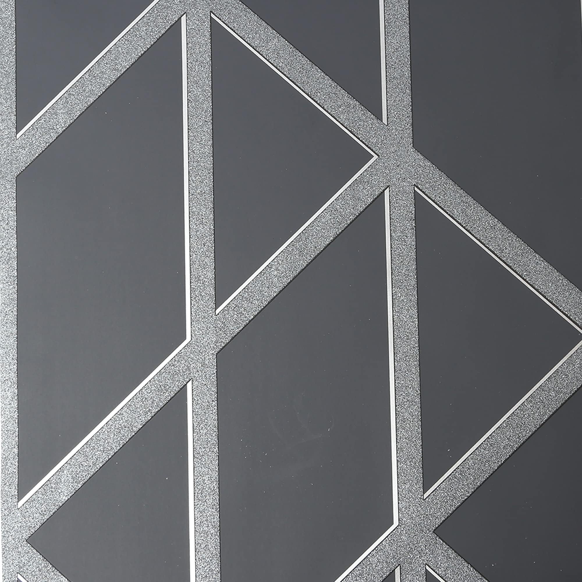 Superfresco Panel Glitter Geo Charcoal Wallpaper