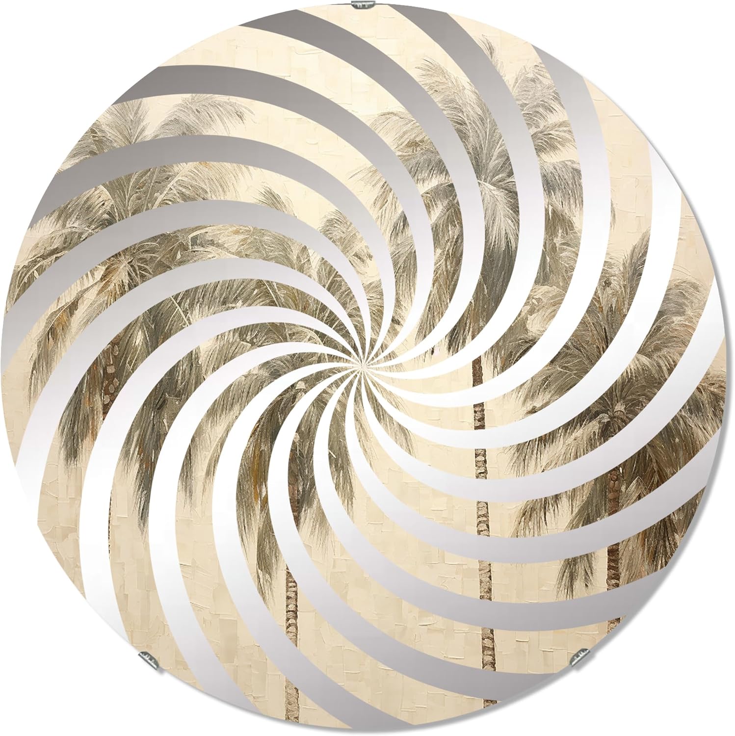 Palms & Palm Trees wall mirror, Oval 0 mirror, Round Beige bathroom mirror, Palms & Palm Trees vanity mirror Vintage Tranquil Minimalist Tropical Palms I printed mirror decor , oval mirror 20x30