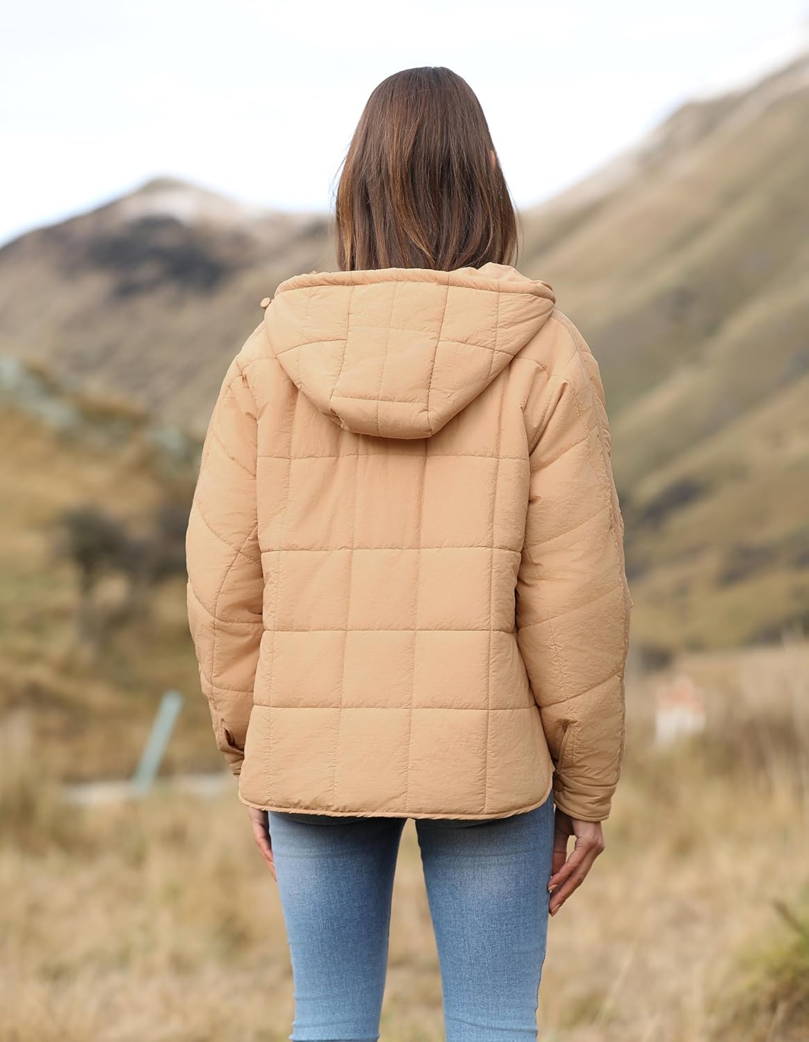 AMEBELLE Women's Oversized Hooded Puffer Jacket Quilted Jackets for Women Lightweight Winter Warm Padded Hoodies Coat