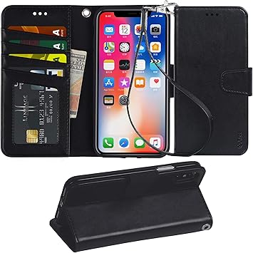 Amazon Amazon限定ブランド Iphone Xs ケース 手帳型 Iphone X ケース スマホケース Iphonex Iphonexs ワイヤレス充電対応 Arae アイフォンxs X 適応用 財布型 ケース カバー ブラック ケース カバー 通販