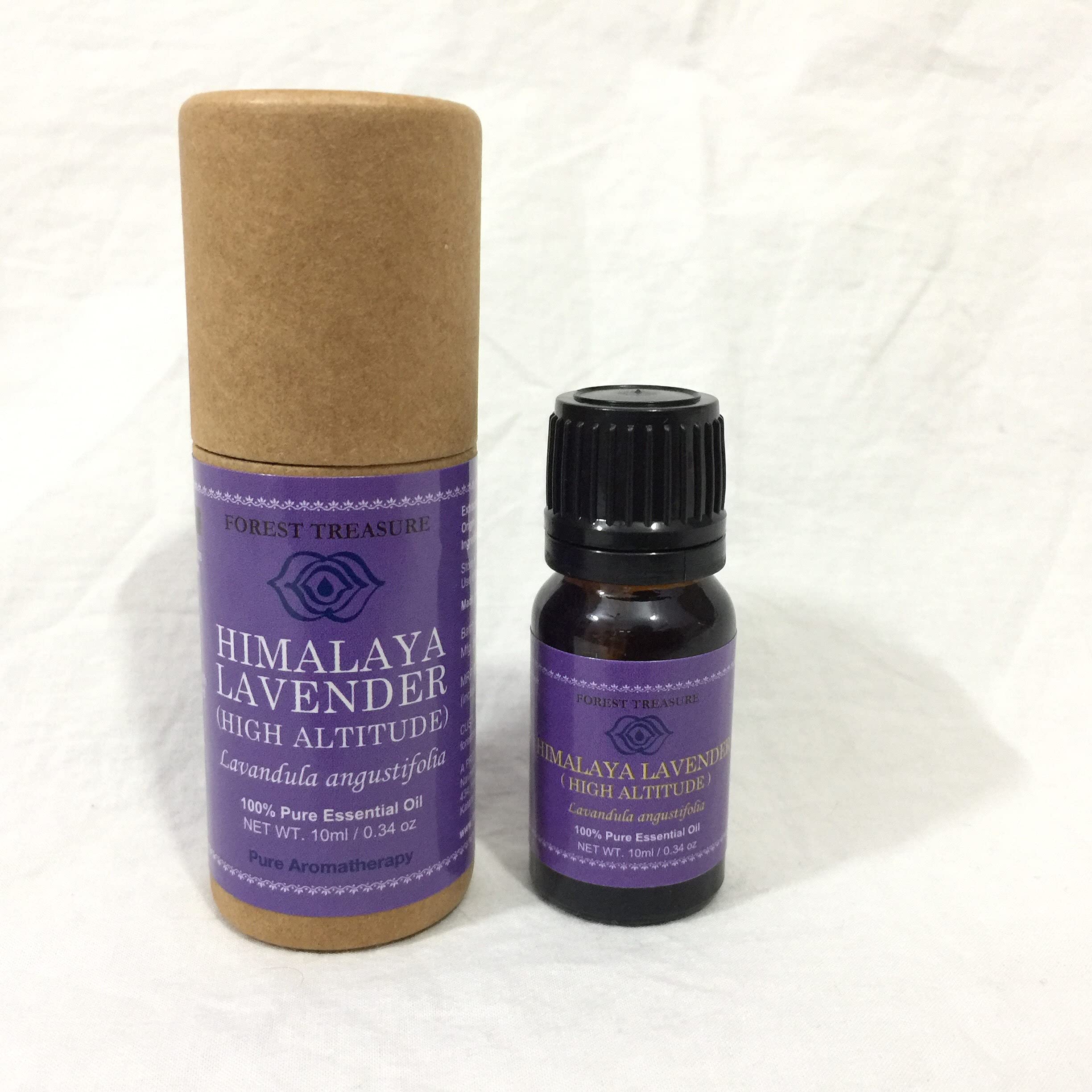 Forest Treasure, Kashmir Lavender Essential Oil - Pure 100% Natural Lavandula Angustifolia, High Altitude - Healthier Skin and Hair - Massage for Restful Sleep - Aromatherapy - 10 ml