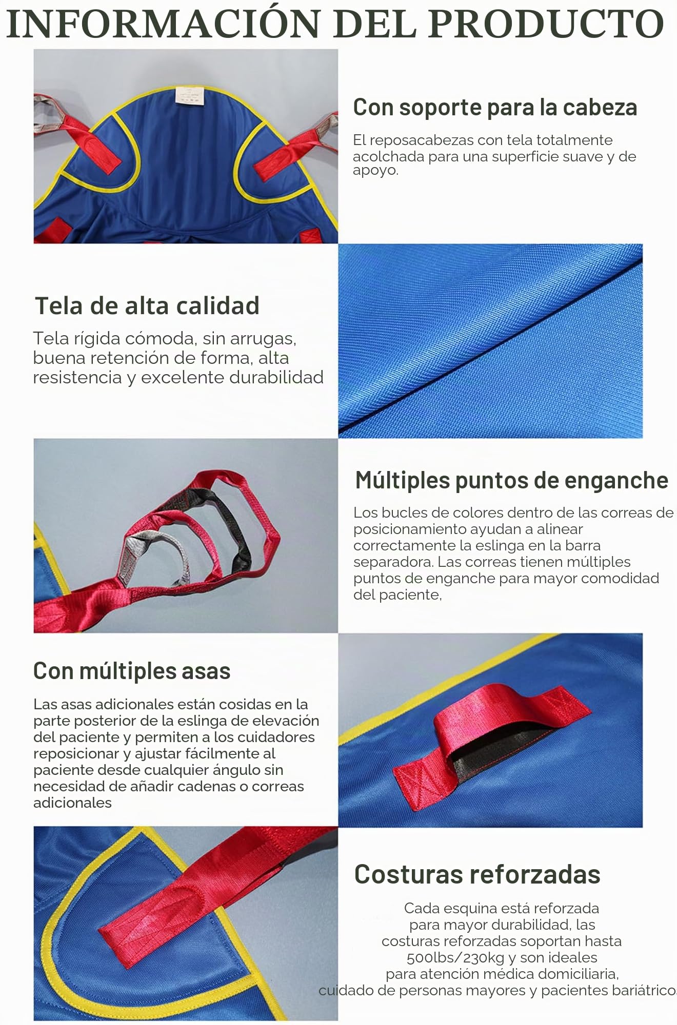 Arnes Gruas para Discapacitados Personas Mayores Seguro Elevación Paciente Cuerpo Comple Grúa De Paciente Portátil Equipo Paciente Honda De La Banda De Transferencia