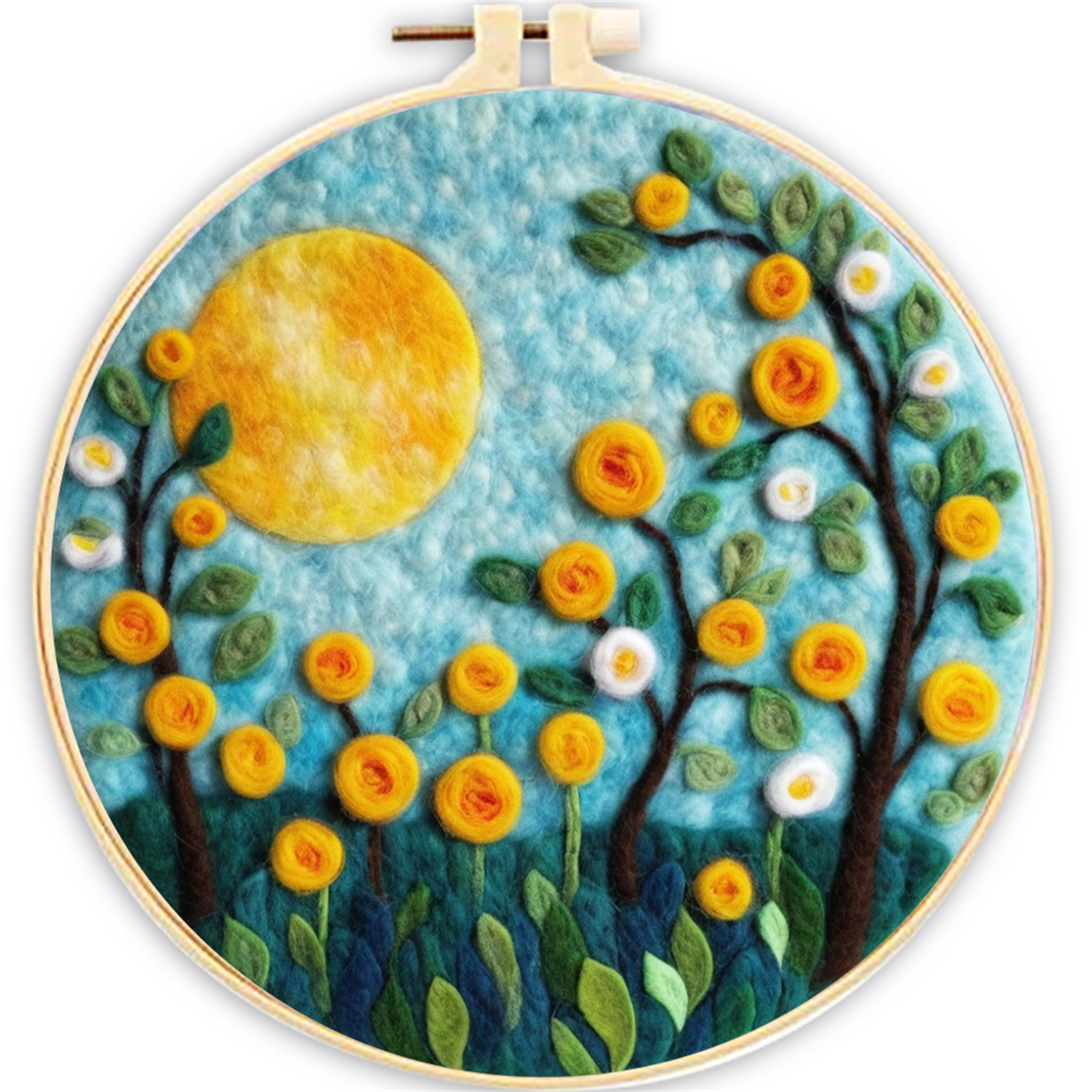 SARBUTER Needle Felting Kits, DIY Wool Felt Starer Needle Felting Embroidery Kits for Beginners ，Suitable for Giftware Home Decoration (Small Flower Fruit)