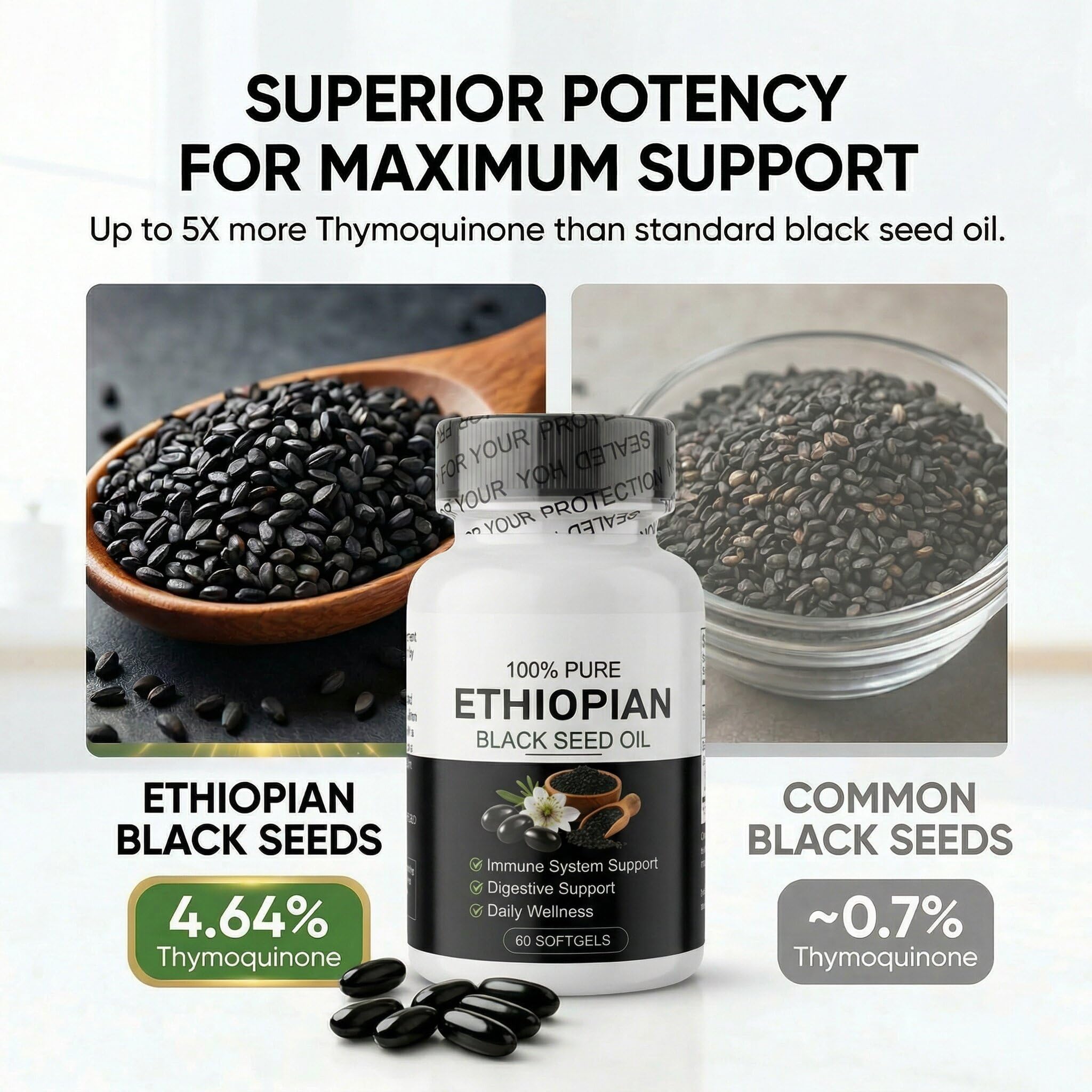 Ethiopian Black Seed Oil, Cold-Pressed, 60 Softgels — Amazon image 6