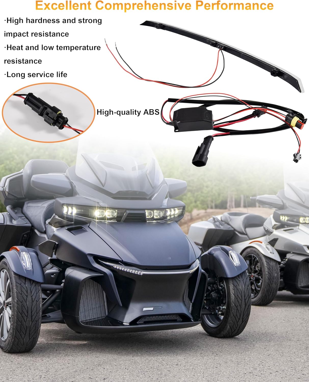 LED Center Accent Light Kit for Can-Am Spyder RT, Front Auxiliary Driving Daytime Running Light DRL for Can Am Spyder RT 2020-2025 Accessories