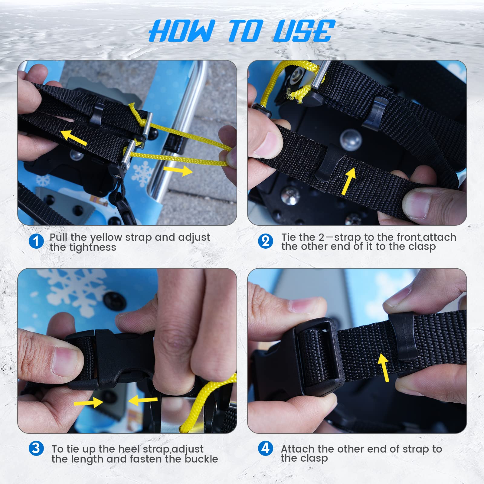 FunWater Racchette da neve leggere 3 in 1 per uomo e donna, in alluminio, con misure regolabili, per trekking, attrezzature da montagna, escursioni sulla neve, antiscivolo, set da