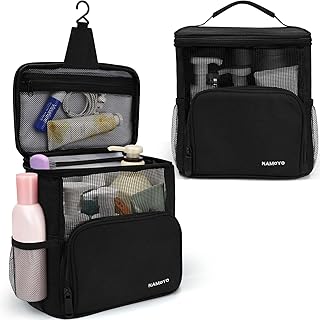 Portable Shower Caddy Dorm Room Essentials, Shower Caddy College Hanging Mesh Shower Caddy Bathroom Caddy, Shower Bag for College Shower Caddy Tote Traveling Gym Camping (Black)*