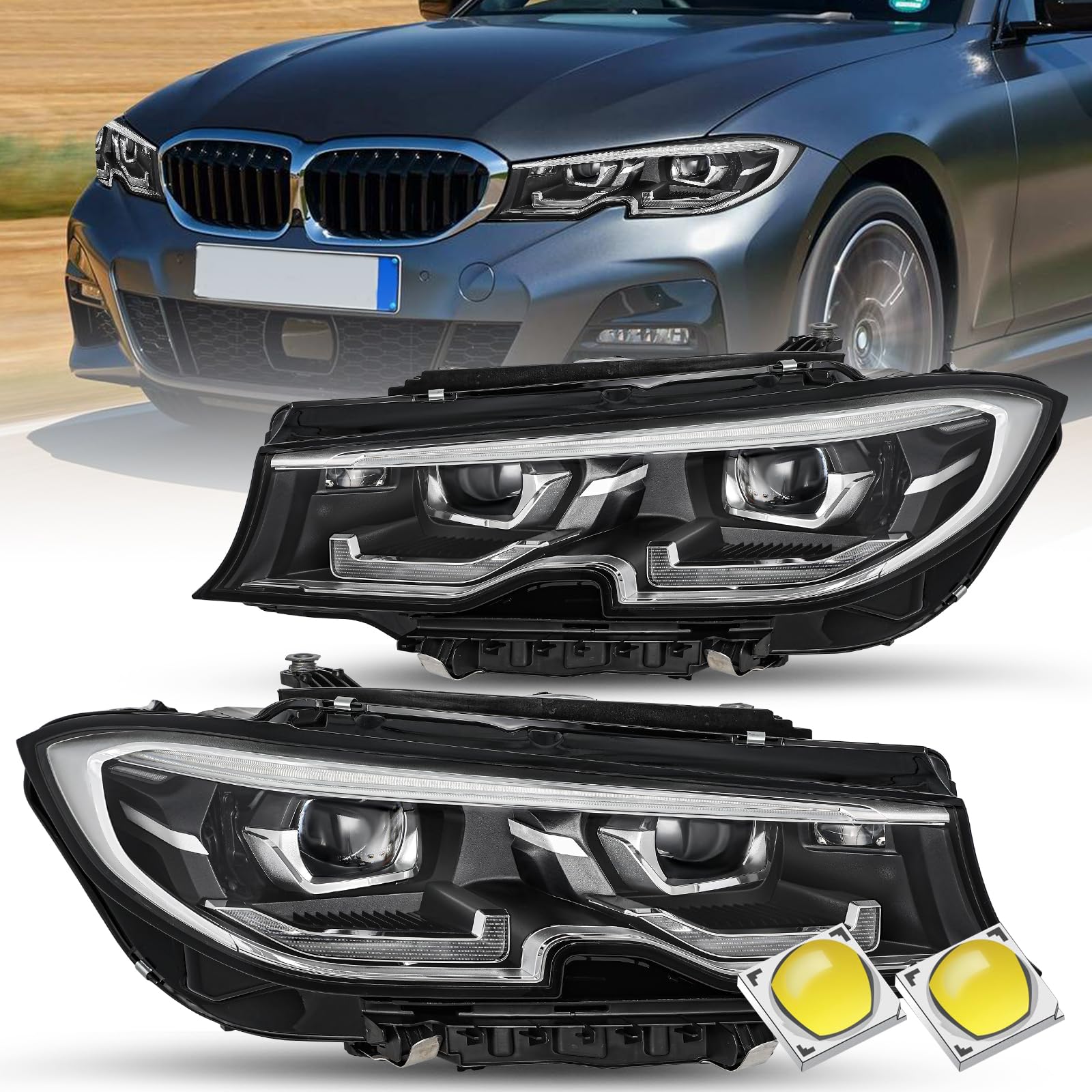 Amazon.com: JSBOYAT Full LED Headlight Adaptive AFS Compatible