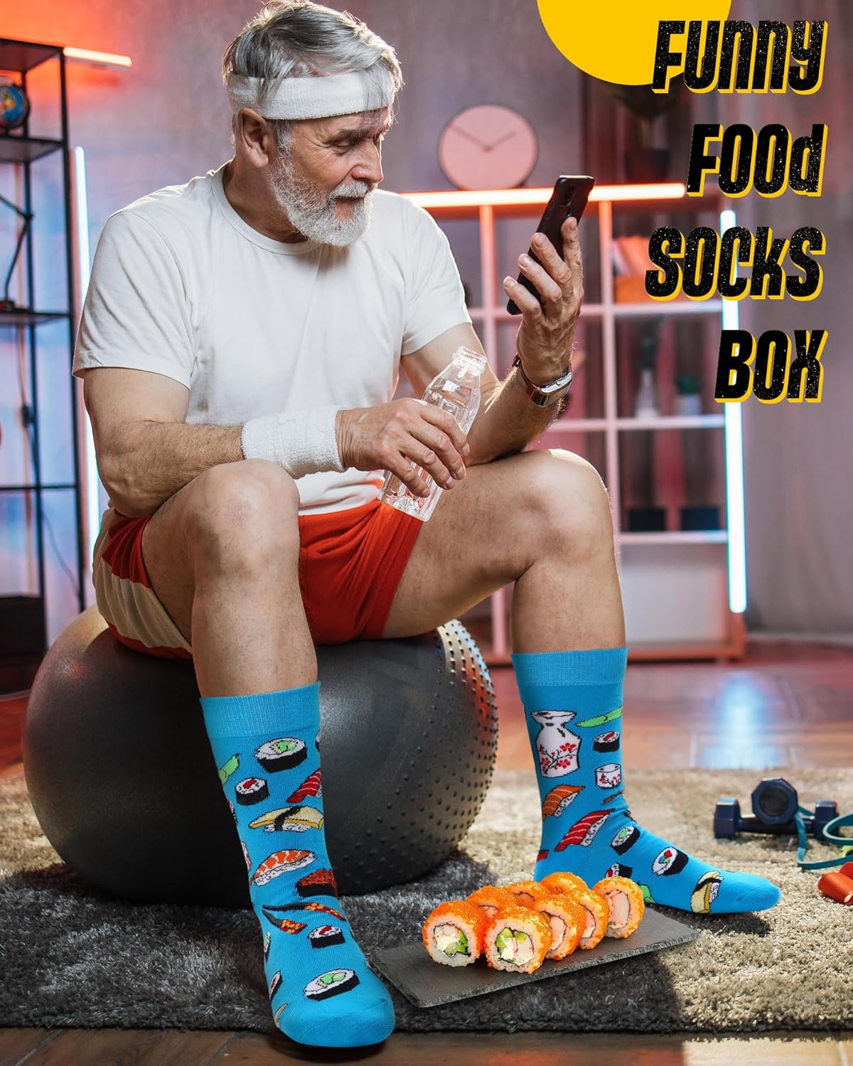 Haysandy 8 Pairs Christmas Novelty Socks Pizza Box Men Fun Patterned Dress Cute Pattern Cotton Socks Gift for Men Women - Image 3