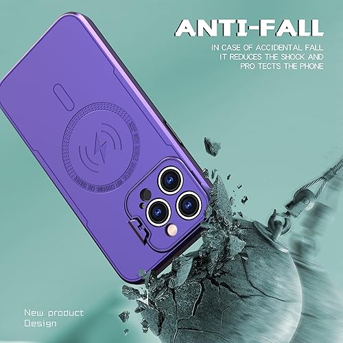 Miniatura 7 de Asuwish Funda de teléfono para iPhone 15 Pro de 6.1 pulgadas con protector de pantalla de vidrio templado Magsafe y soporte delgado, funda rígida